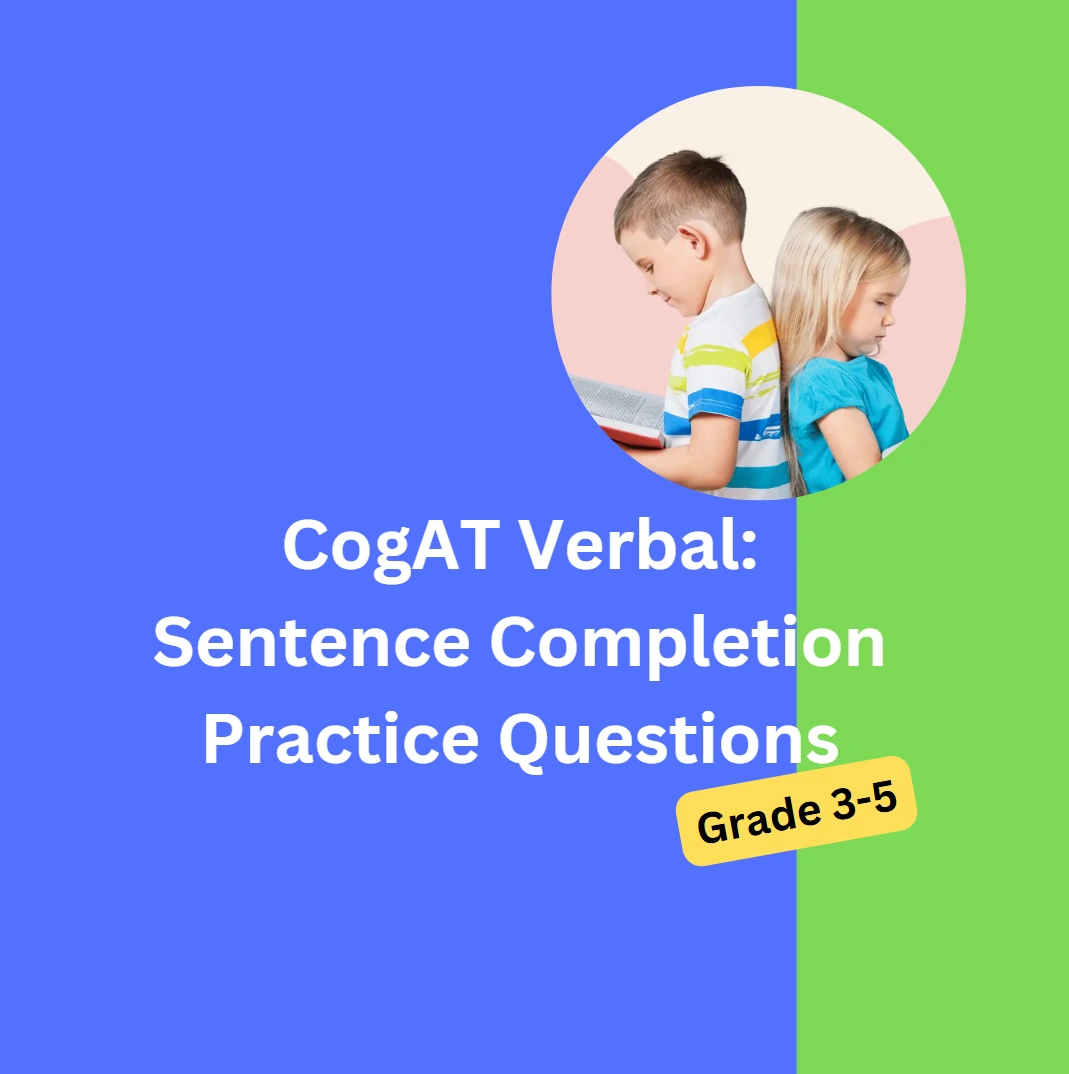 CogAT Sentence Completion Apply Questions [Grade 3-5]